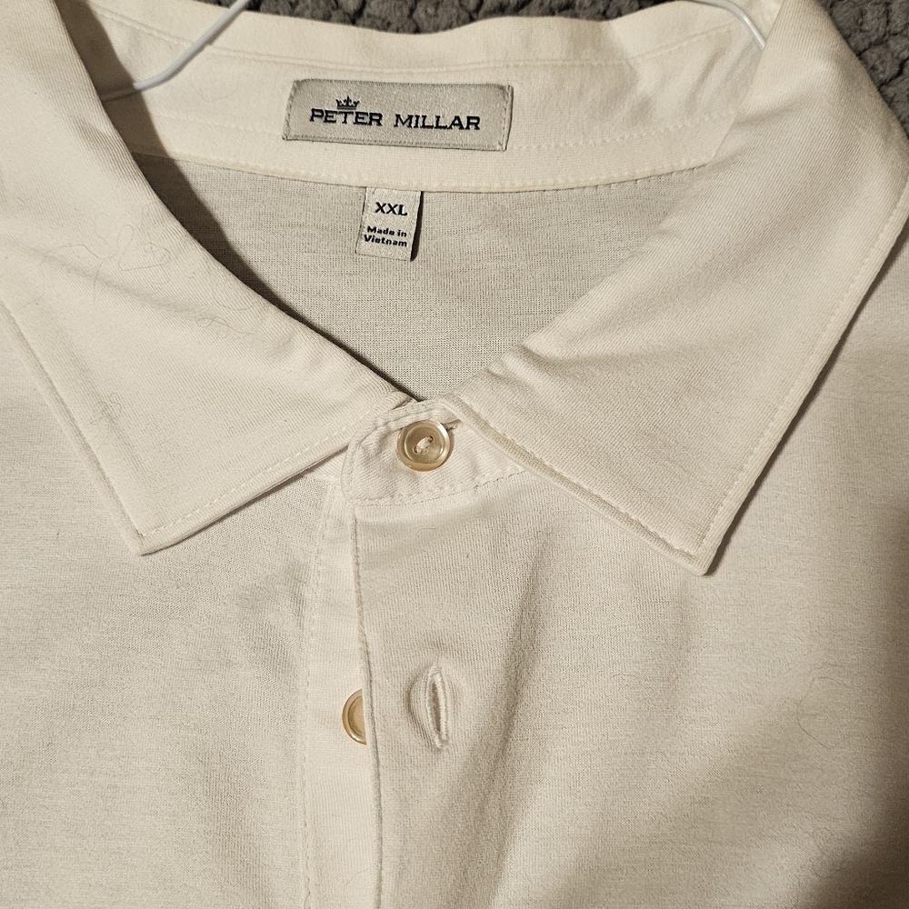 Peter Millar Solid White Polo. - image 2